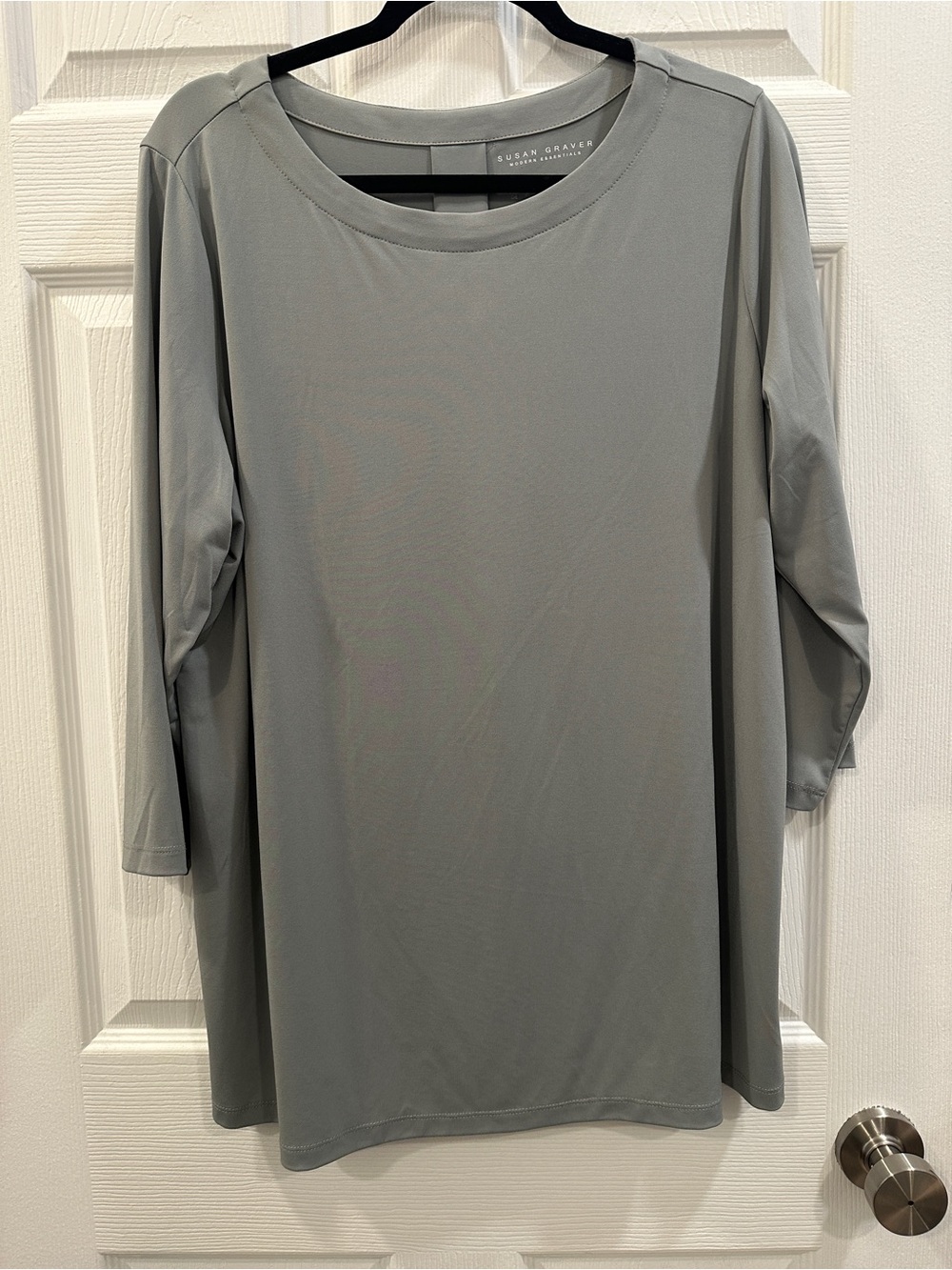 Susan Graver Modern Essentials Liquid Knit Tunic Size 1X  3/4 Sleeve EUC